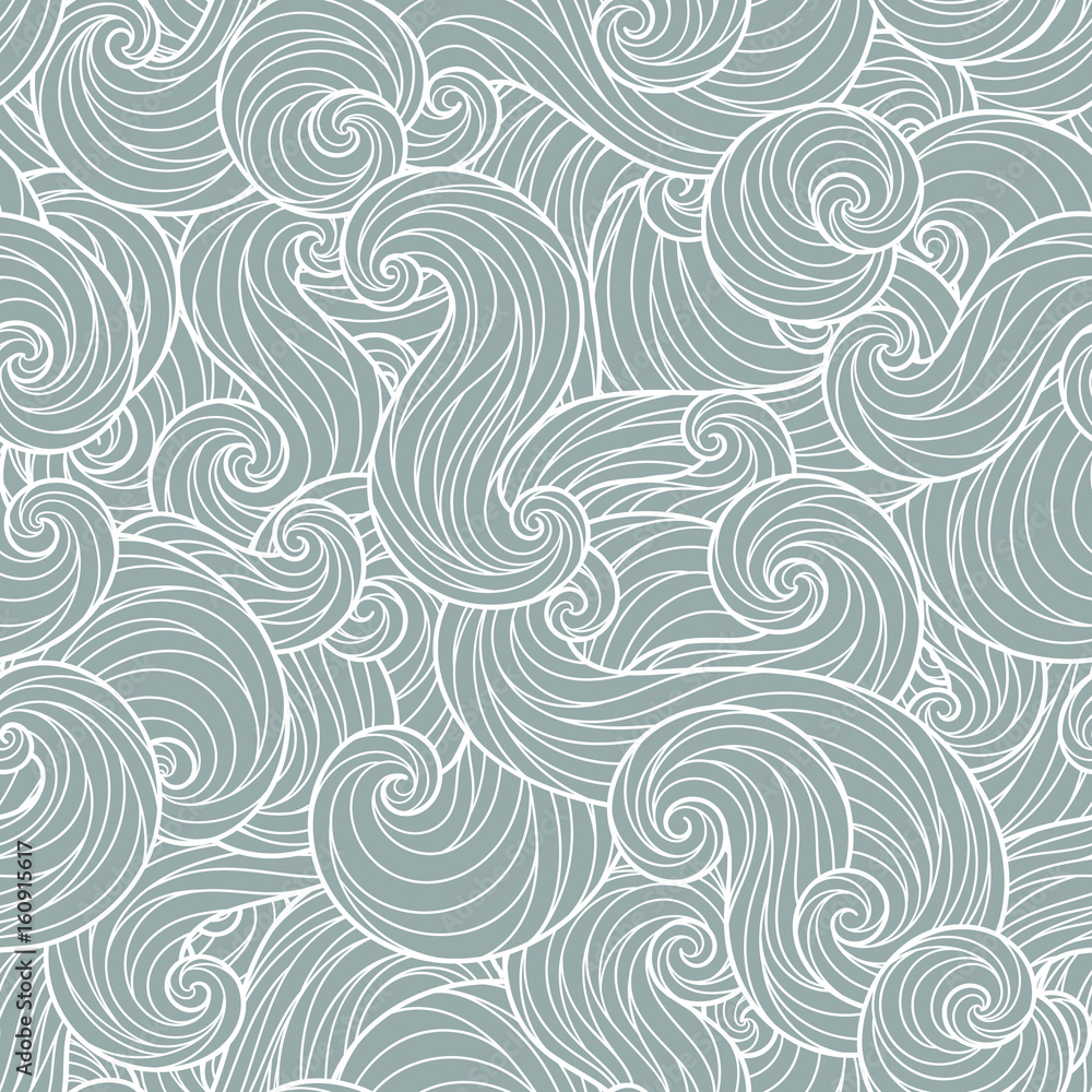 Seamless abstract hand-drawn waves pattern Seamless abstract hand-drawn waves pattern
