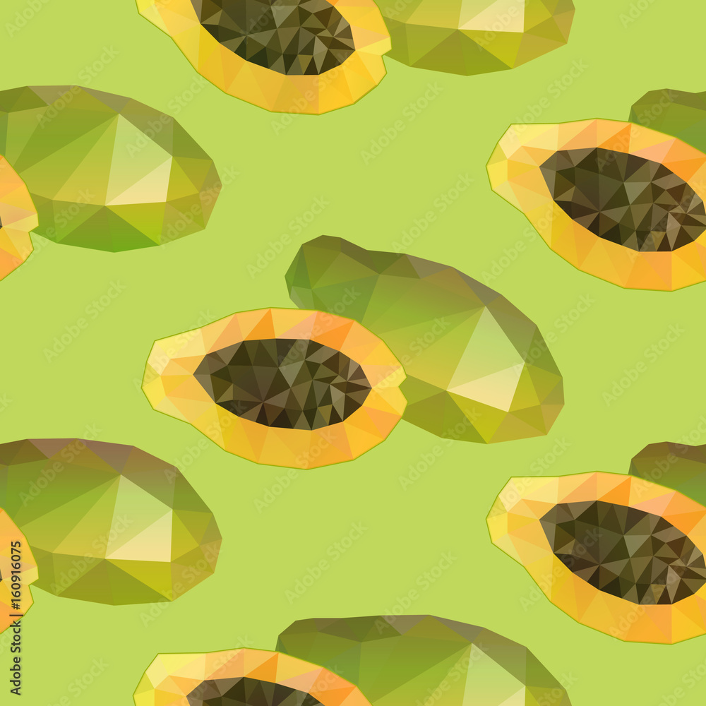 Foto Geometric Polygonal Exotic Food Seamless Pattern