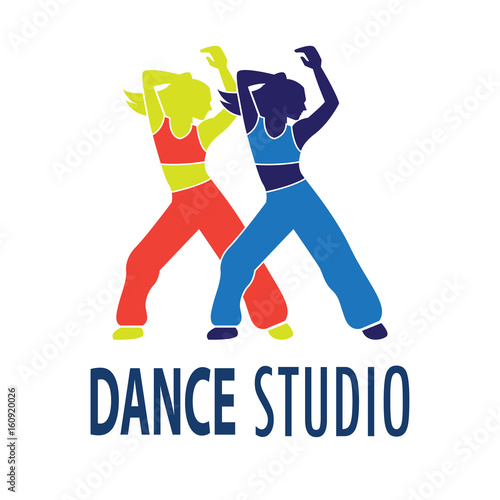 dance logo for dance school, dance studio. vector illustration