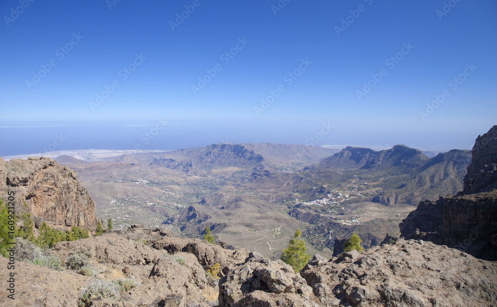 Gran Canaria, view from the highest areas, Las Cumbres