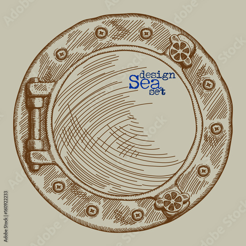 Ship hatch, hand drawing