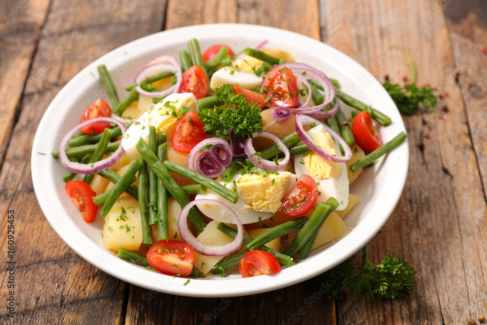 vegetable salad with potato,egg,bean and tomato vegetable salad with potato,egg,bean and tomato
