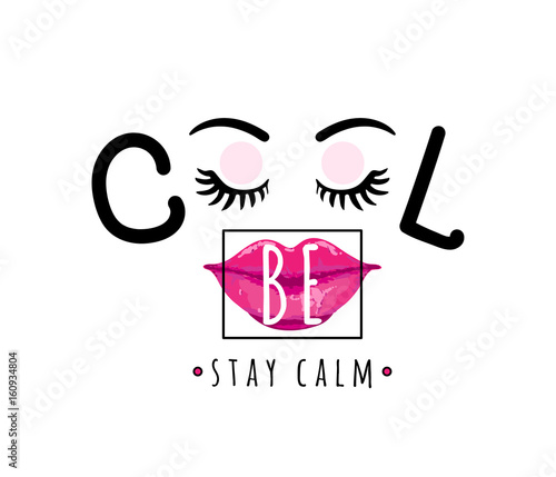 Vector illustration of be cool, stay calm inspirational quote background