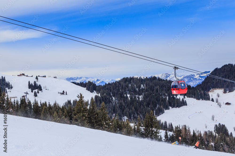 On the slopes of the ski resort Soll, Tyrol, Austria On the slopes of the ski resort Soll, Tyrol, Austria