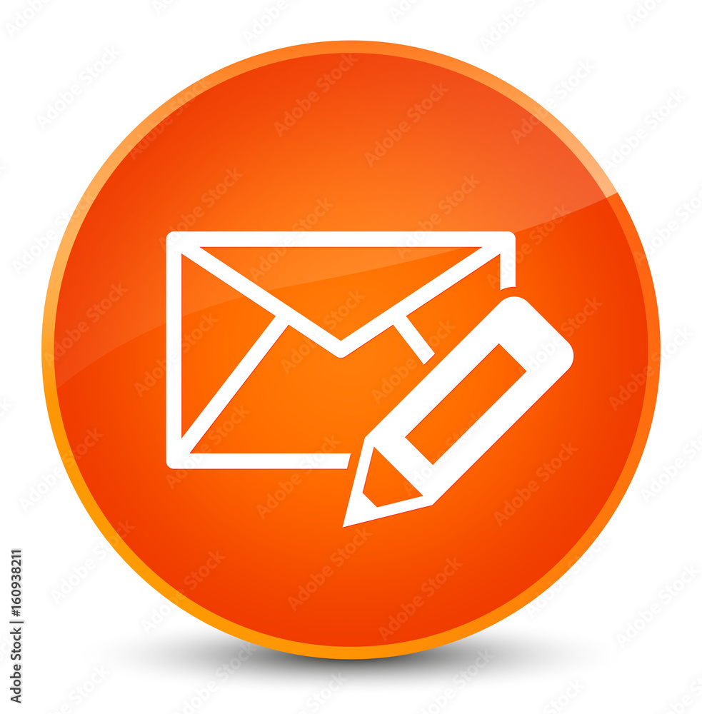 Edit email icon elegant orange round button Edit email icon elegant orange round button