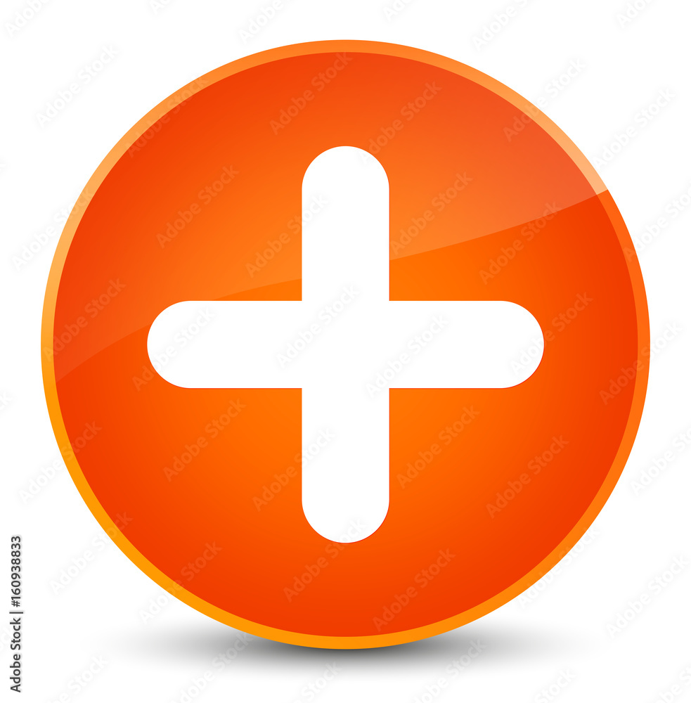 Obraz premium Plus icon elegant orange round button