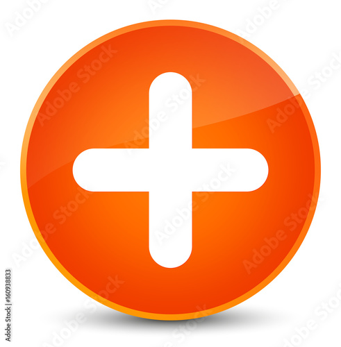 Plus icon elegant orange round button