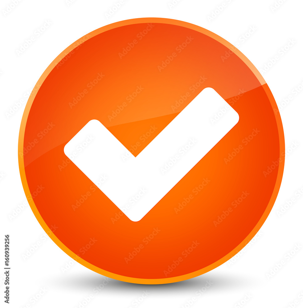 Validate icon elegant orange round button Validate icon elegant orange round button