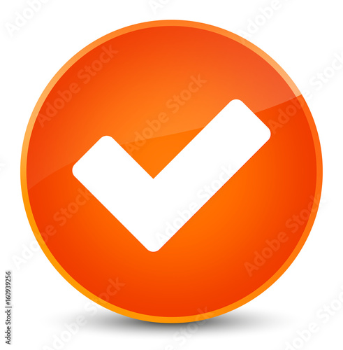 Validate icon elegant orange round button