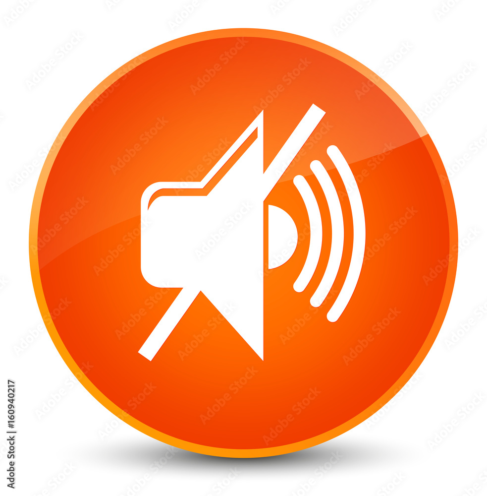 Mute volume icon elegant orange round button Mute volume icon elegant orange round button