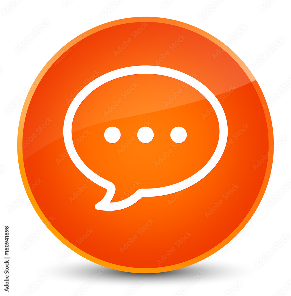 Talk bubble icon elegant orange round button Talk bubble icon elegant orange round button