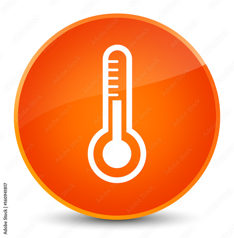 Thermometer icon elegant orange round button Thermometer icon elegant orange round button