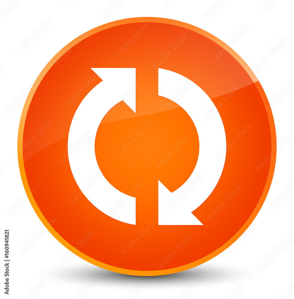 Update icon elegant orange round button Update icon elegant orange round button