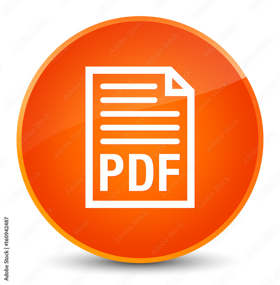 PDF document icon elegant orange round button PDF document icon elegant orange round button