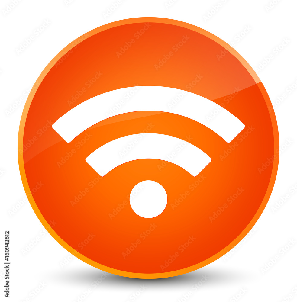 Wifi icon elegant orange round button Wifi icon elegant orange round button