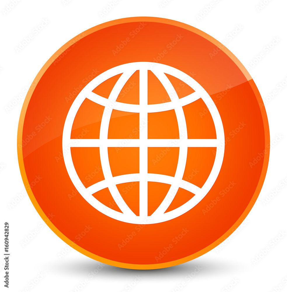 World icon elegant orange round button World icon elegant orange round button
