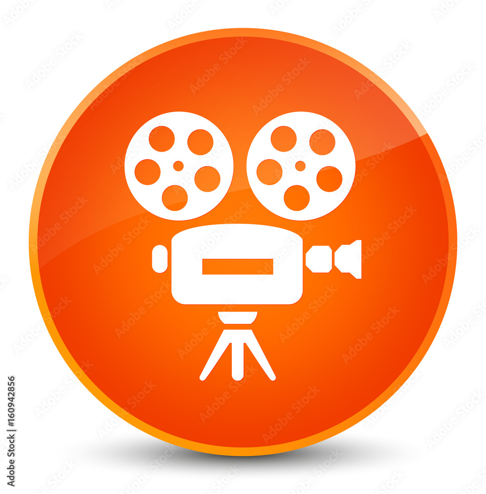 Video camera icon elegant orange round button Video camera icon elegant orange round button