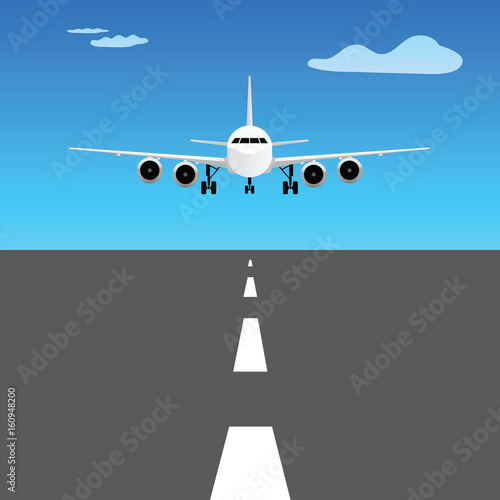 airplane landing illustration