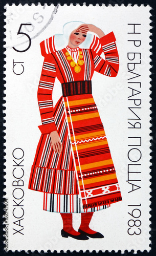 Postage stamp Bulgaria 1983 Woman from Khaskovo, National Costum