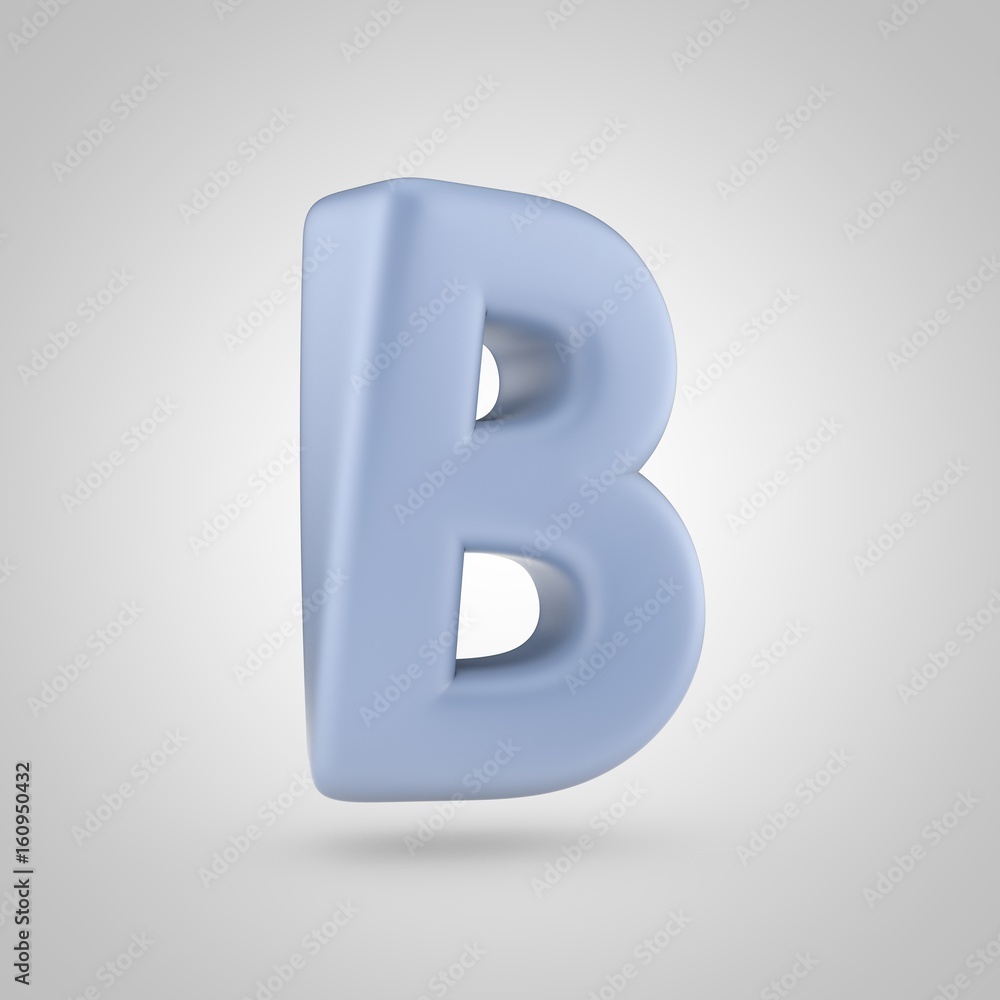 Serenity color letter B uppercase isolated on white background Serenity color letter B uppercase isolated on white background