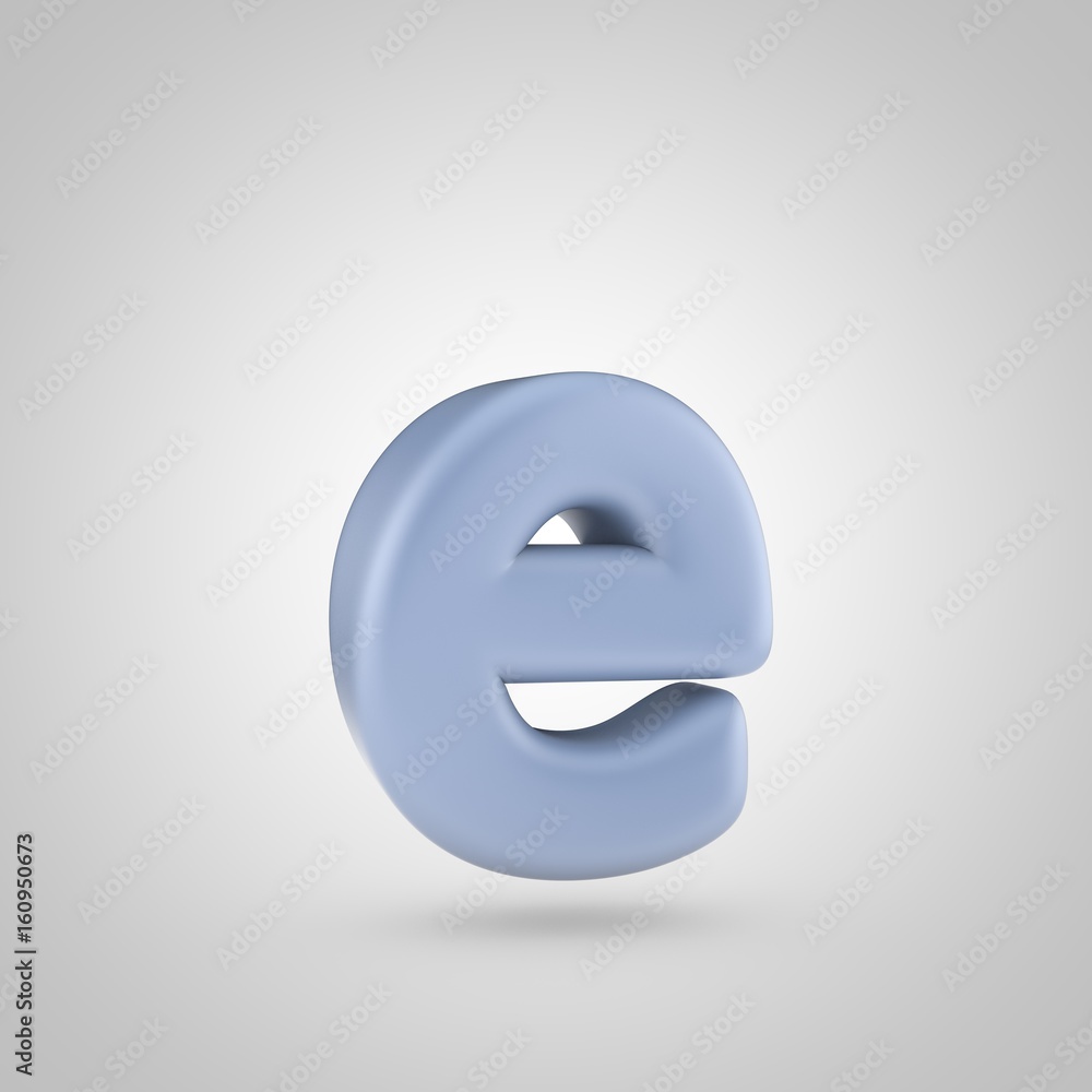 Serenity color letter E lowercase isolated on white background Serenity color letter E lowercase isolated on white background