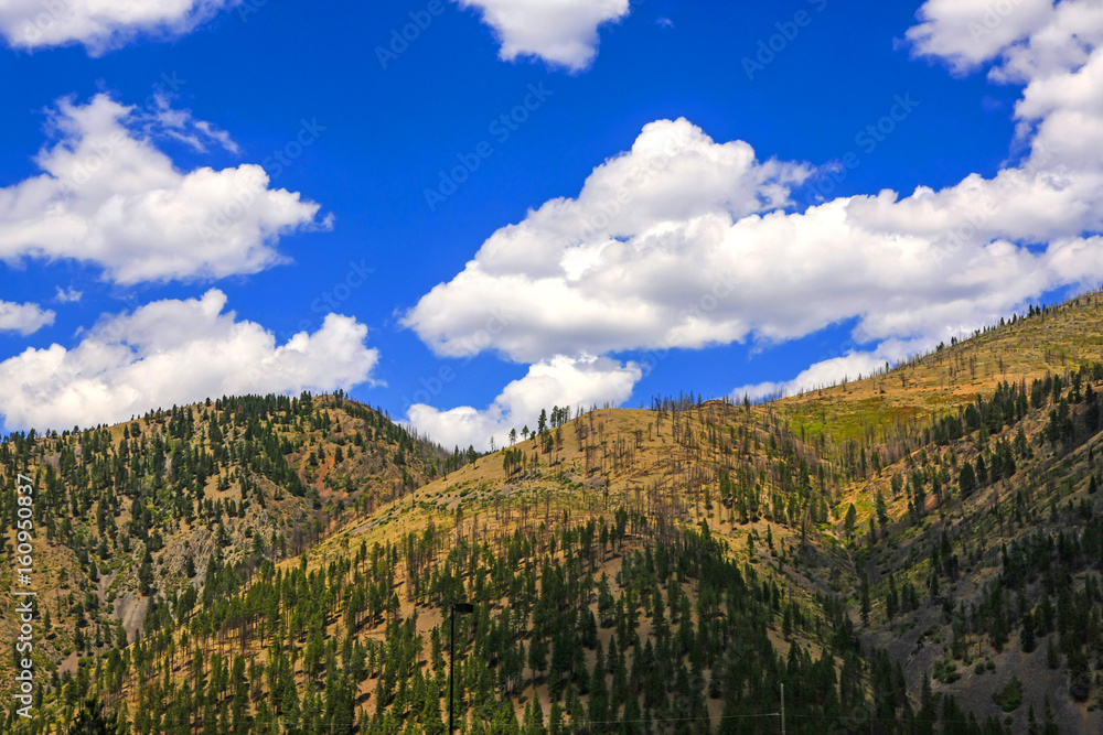 The hills of the Silver Valley region in the Shoshone County of Idaho, USA
