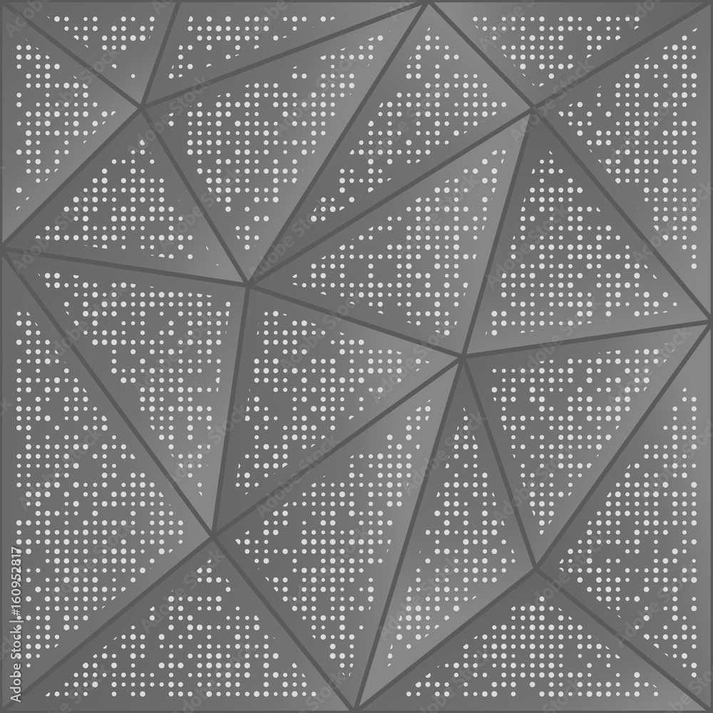 Obraz premium Abstract background of dots and triangles. Perforation of geometric shapes.