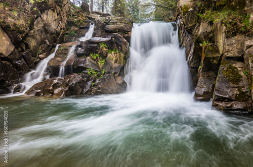 Waterfall Skalnik in Szczawnica, Beskid Sadecki mountain range in Polish Carpathian Mountains