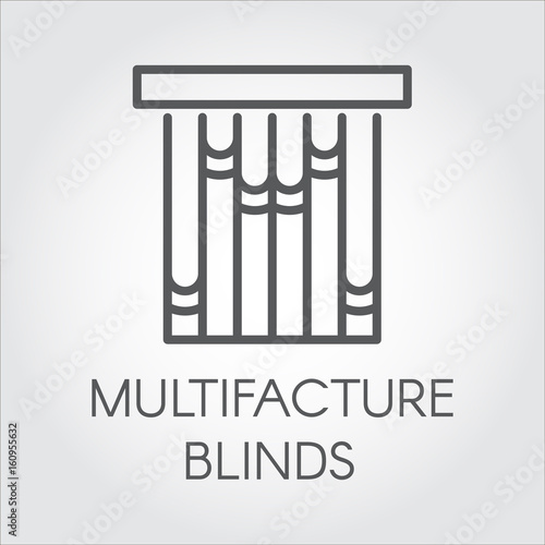 Window multifacture blinds icon in outline style. Vector symbol for home and office interior design concept, shop catalog, online shops and other projects