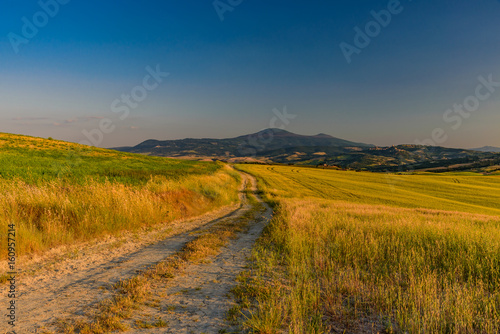 Extraordinary panorama of the Siena countryside  in the valley of the valley