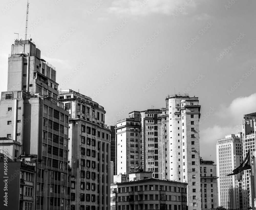 Skyline with buildings in São Paulo, Brazil.