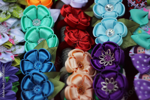 Colorful flowers made of fabric  original hair bands