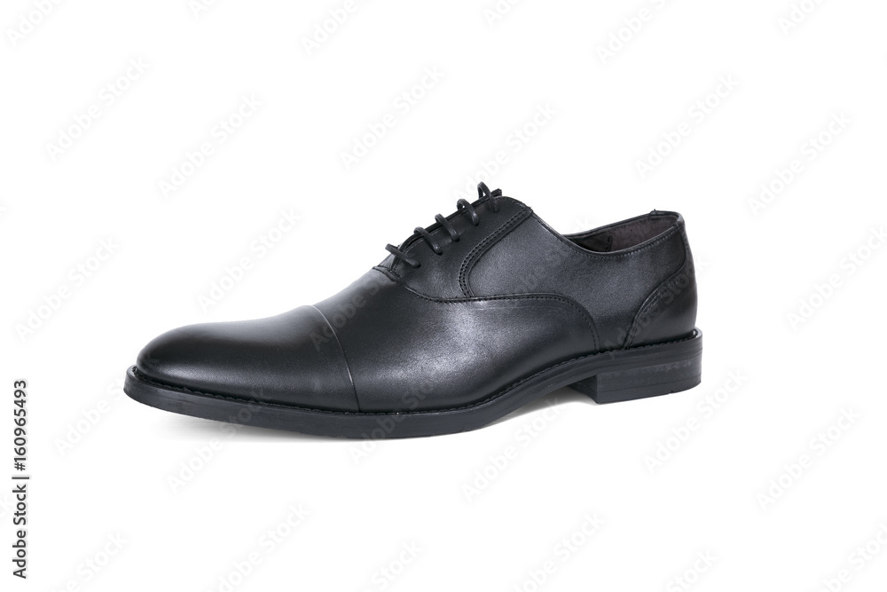 Male Black Shoe on White Background, Isolated Product, Top View, Studio.
Male Black Shoe on White Background, Isolated Product, Top View, Studio.