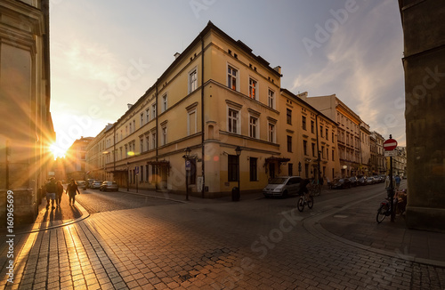 Vintage architecture in Krakow, in the evening © velishchuk