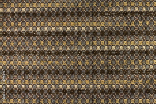Dark brown background with geometric patterns