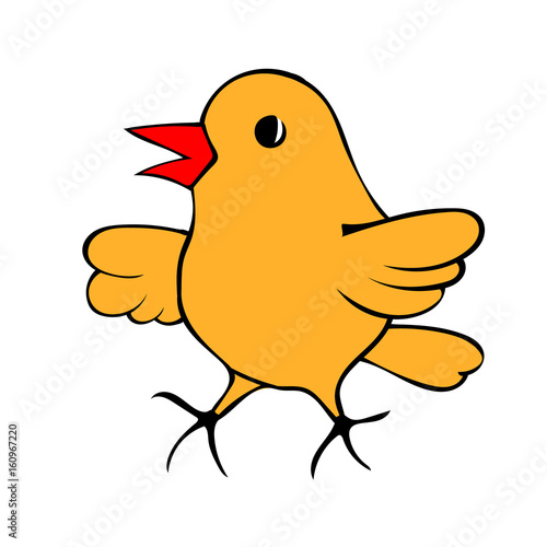 happy yellow bird cartoon