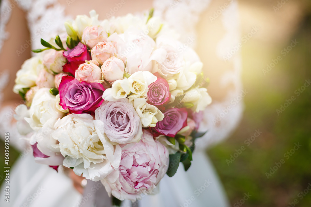 wedding bouquet with peony