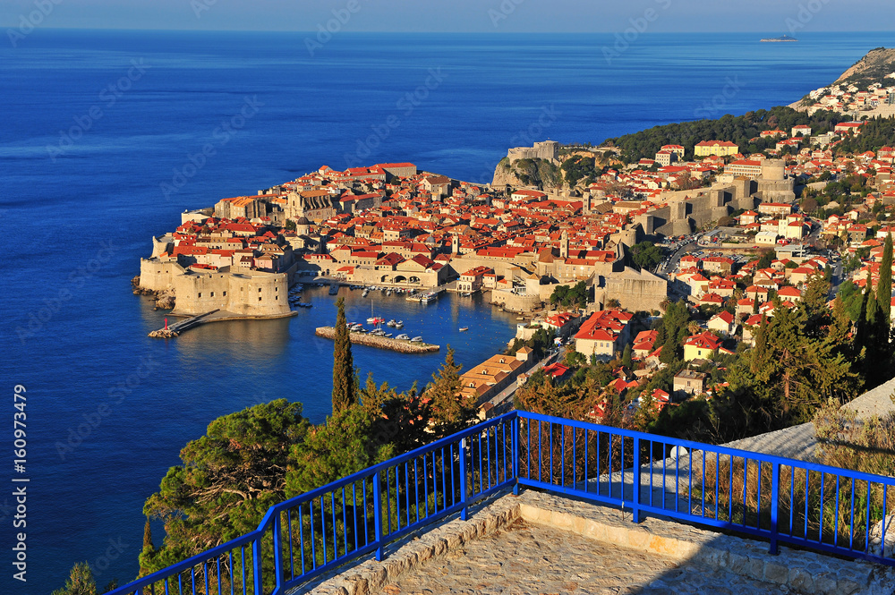 Panorama of Dubrovnik old town, Dalmatia