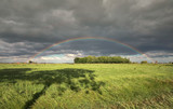 rainbow over green meadow