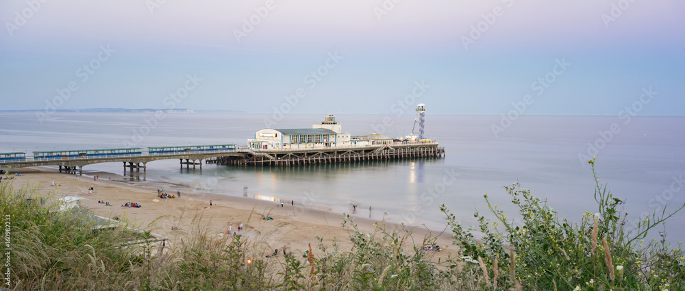 Bournemouth pier and seafront skyline at twilight