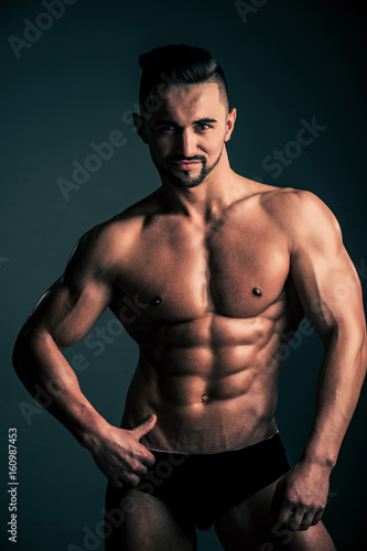 bodybuilder with muscular body in underwear pants