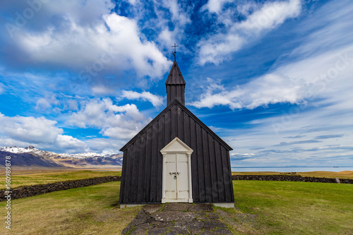 Black church known as Budakirkja in Budir  Iceland