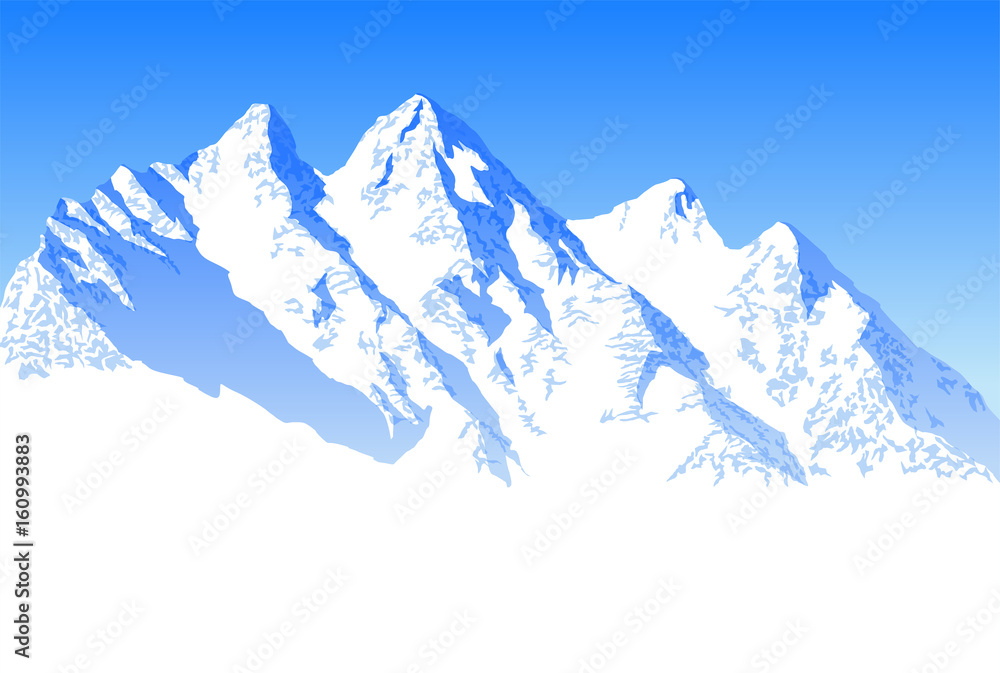 vector blue beautiful mountains