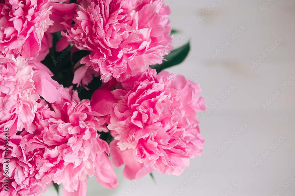 Beautiful bouquet of pink peonies. Flowers background Beautiful bouquet of pink peonies. Flowers background