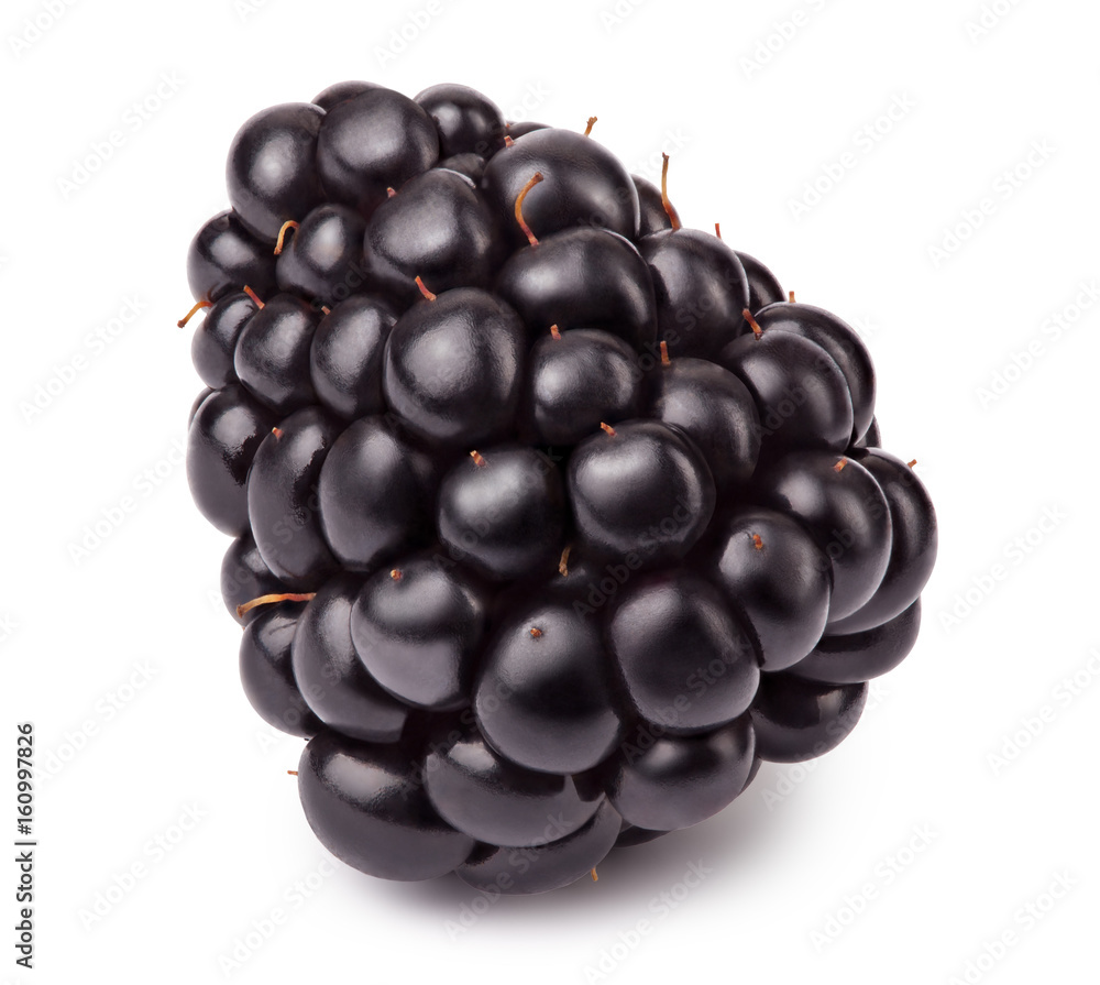 Ripe blackberry isolated on white background with clipping path Ripe blackberry isolated on white background with clipping path
