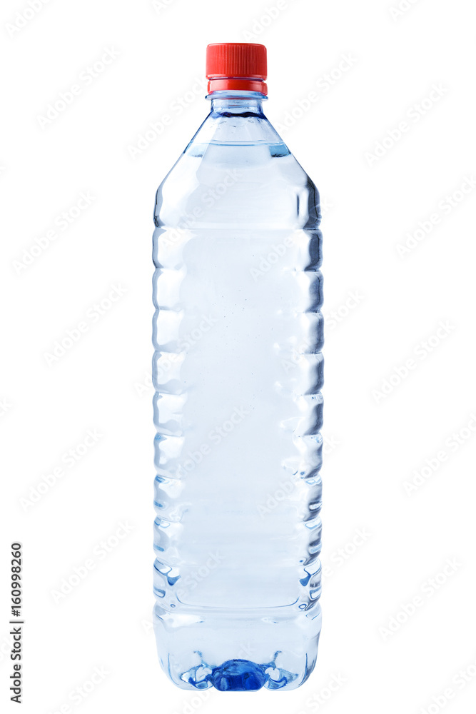 bottle transparent plastic, clipping path, disposable container on white background isolated bottle transparent plastic, clipping path, disposable container on white background isolated