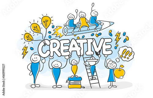 Stick Figure Series Blue / Creative