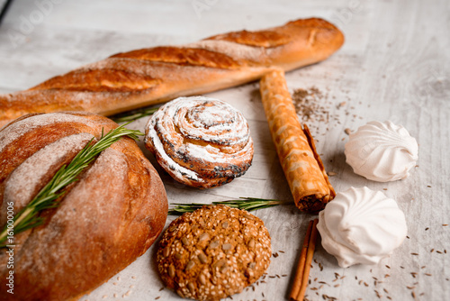 Fresh bread on the table