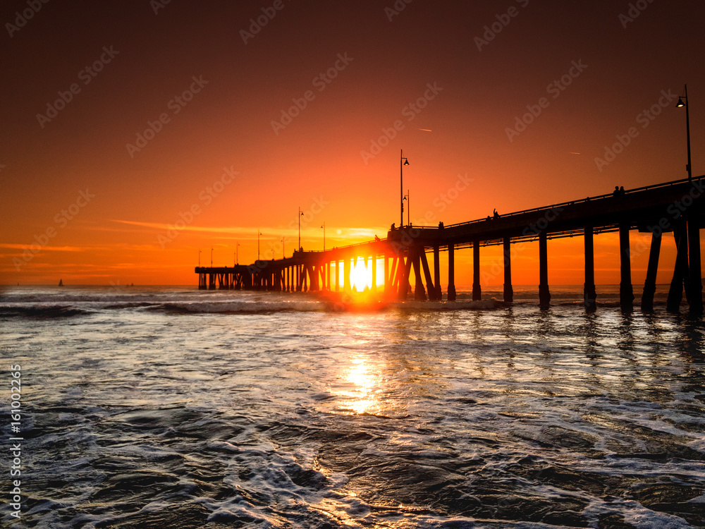 Venice Beach Pier Sunset 