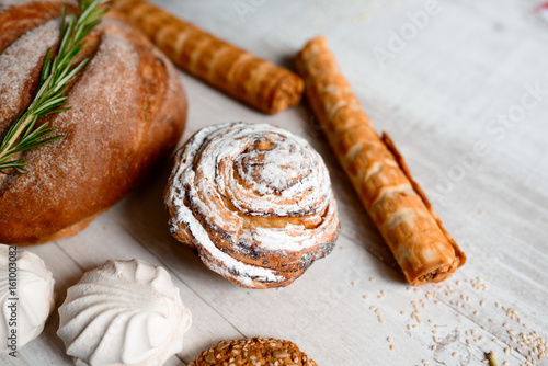 Fresh bread on the table